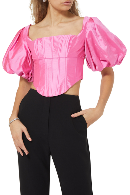 Puffy Sleeves Corset Top